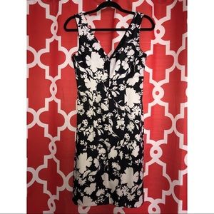 Black and white flower print dress
